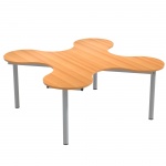 Kleeblatt 4er Tisch, 139x139 cm (B/T), Höhe wählbar, 